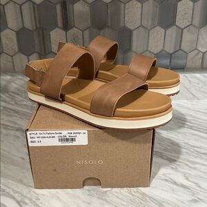 Nisolo Tan Leather Strap Sandals